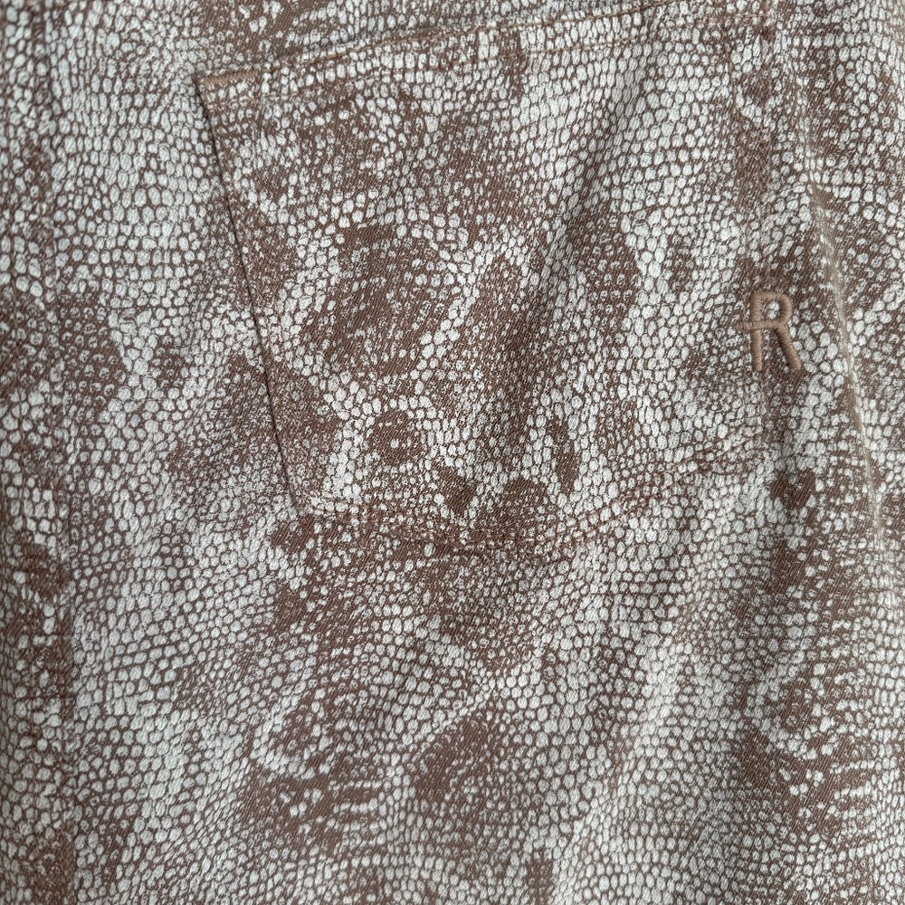 Rich and Skinny Tan Snakeskin Denim Skirt Size 25 - Picture 7 of 9